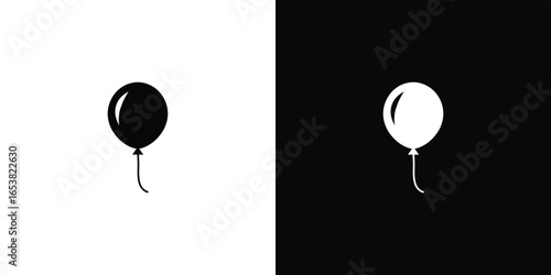 Duality of balloons black and white contrast