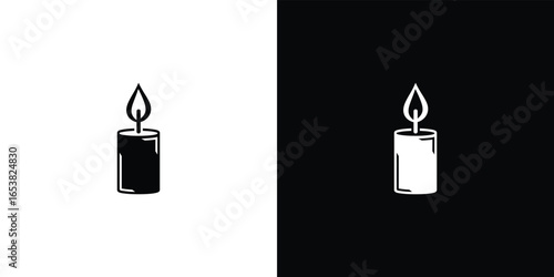 Dipped candle illustration in black and white contrast