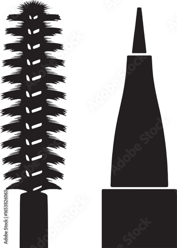 Mascara Wand and Eyeliner Pen Silhouette brush applicator
