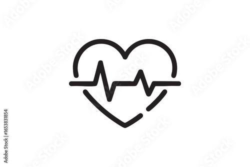 Heartbeat Rhythm Icon for Hospital, Health and Emergency Care