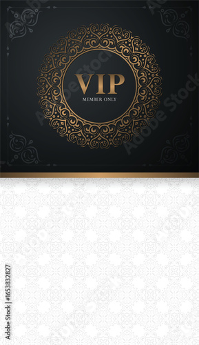 Luxury Golden Ornament VIP Card Member Only Exclusive Design