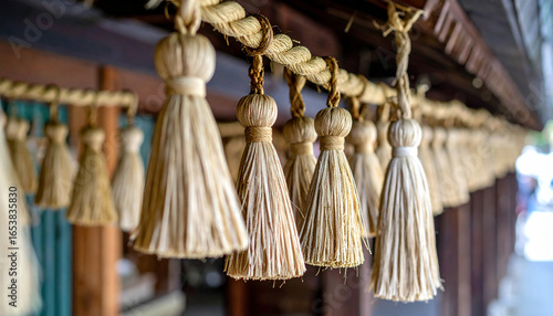 しめ縄　神社　生成AI　背景　