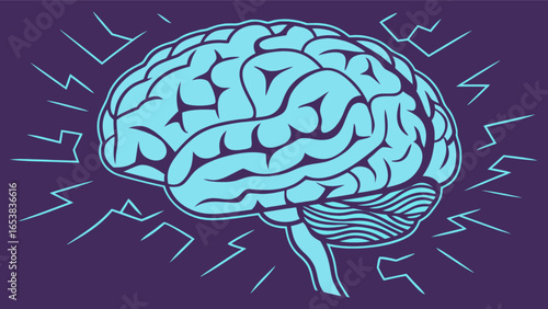 Brain power concept illustration for mental health and creative thinking and brainstorming ideas