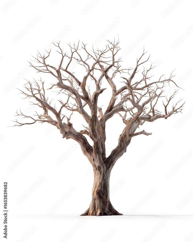 Obraz premium Dry tree isolated on white background