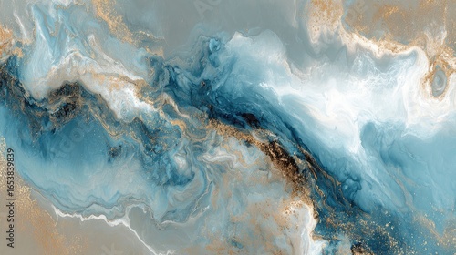 Abstract Marble Fluid Art Background With Gold Glitter