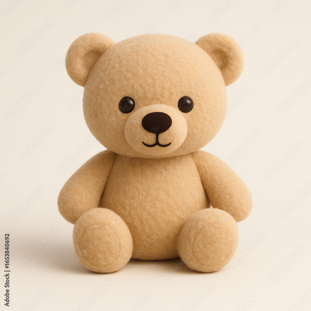 Fototapeta premium Adorable Plush Teddy Bear Illustration for Children's Themes and Playful Designs