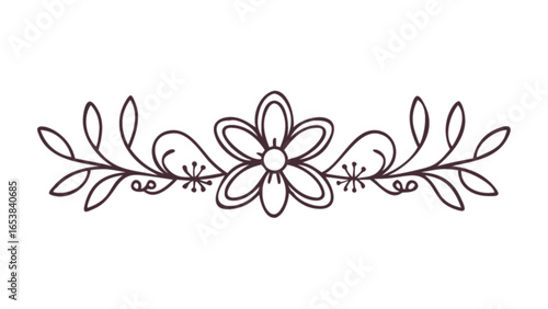 Floral divider vector design element for decoration flower border ornament flourish botanical illustration art