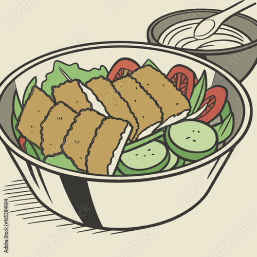 Delicious chicken salad recipe with fresh vegetables and creamy dressing for healthy eating lifestyle