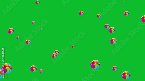 Wallpaper Mural Balloons Flying Up Animation with Transparent Background. 3D Colorful Balloons Rising in the Sky – Isolated Loop. Party Celebration Balloons Flying animation. multicolored balloons flying. Torontodigital.ca