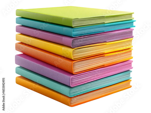 Wallpaper Mural Colorful stack of notebooks isolated on transparent background Torontodigital.ca