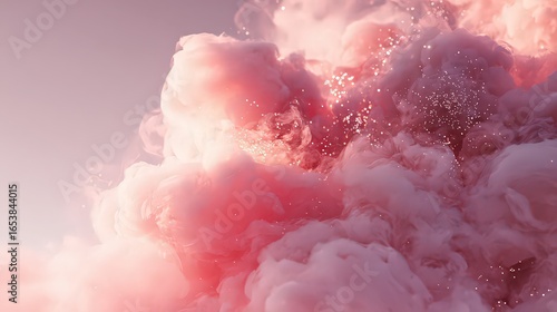 Pink Fluffy Cloud Abstract Background