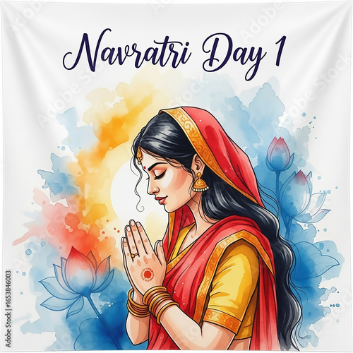 A Navratri Day 1 Greeting w...