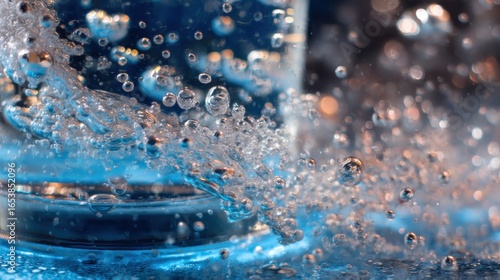 Effervescent Water: Bubbles and Clarity in Motion