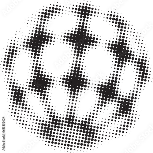 3d shape black stars dot halftone element vector
