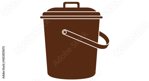 Brown compost bin with lid ideal for recycling organic waste in gardens and kitchens promoting eco-friendly practices and sustainable living suitable for environmental awareness campaigns