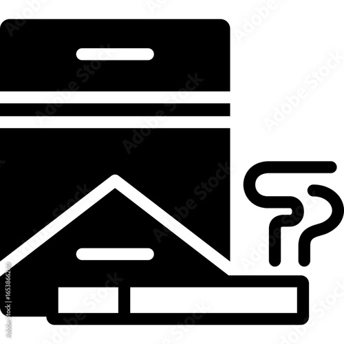cigarette icon illustration design with solid