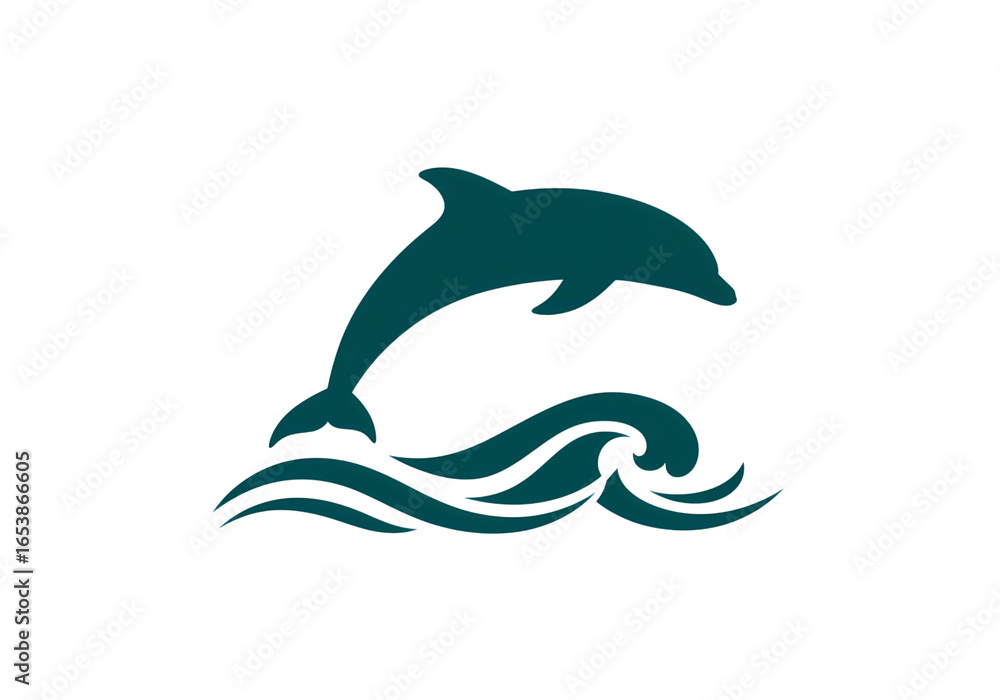 Fototapeta premium Majestic Dolphins Leaping: Ocean Wildlife Silhouette isolated on transparent background