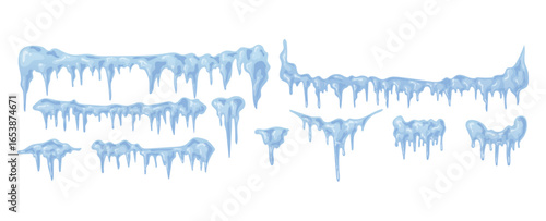 Winter icicles clipart vector illustration