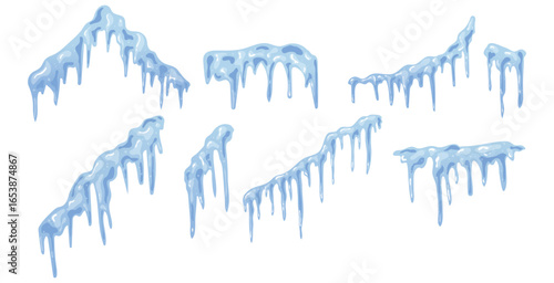 Winter icicles clipart vector illustration