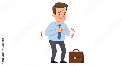 Businessman Suffering from Chest Pain.