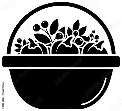 Paprika herb in garden and vase on plate with herb in bowl basket