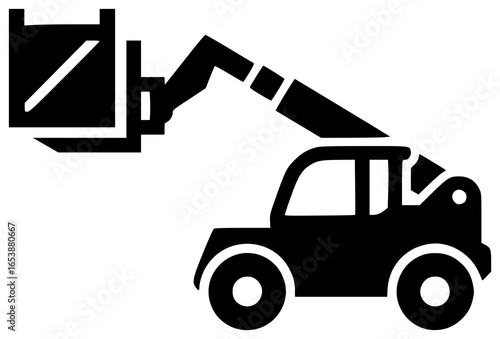 Telehandler is lifting heavy loads and moving construction materials on building sites
