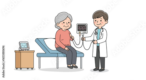 Elderly Patient Medical Checkup with Doctor.