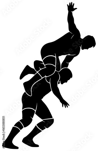 Wrestler punches opponent and kicks rival slams adversary smashes challenger defeats enemy attacks foe battles competitor fights overpowers dominates rival strongly today