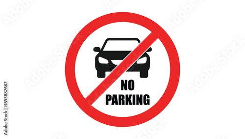 Vector art of no parking sign on white background.