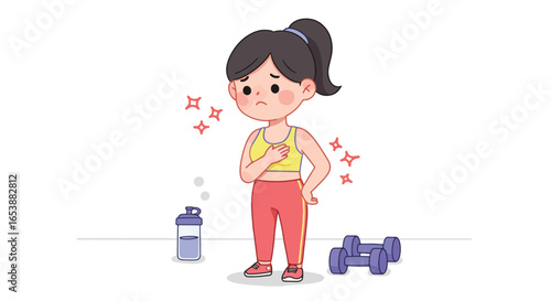 Woman Experiencing Pain During Exercise Workout.