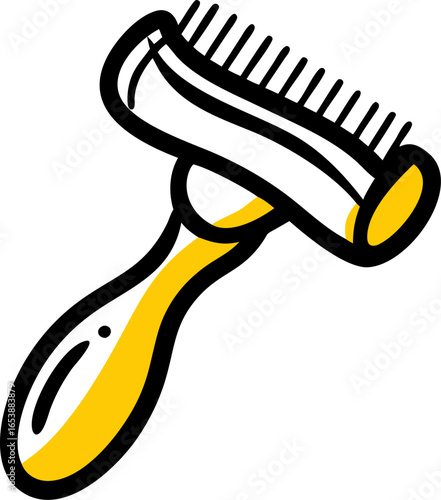 Illustration of a pet grooming brush isolated on white background