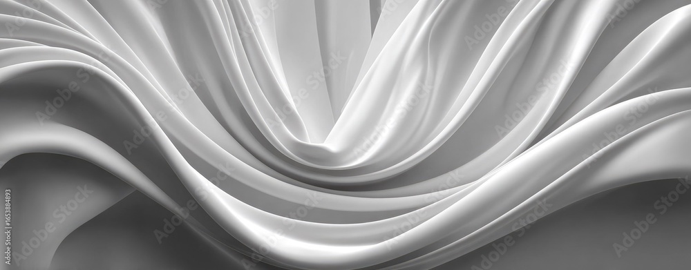 Fototapeta premium Swirling grayscale fabric folds