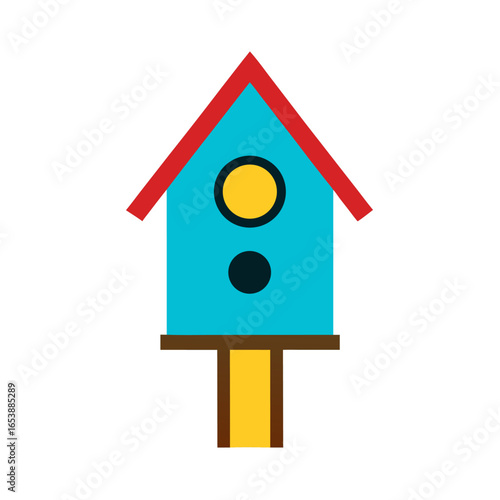 Illustration of a bird house isolated on white background
