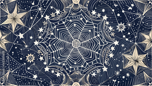 Intricate celestial map etched in starlight