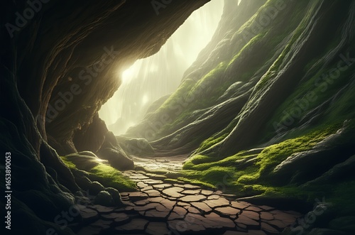 Abstract 3d render of a stone