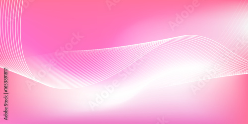 Abstract pink gradient background with shining lines waves. Minimalist background for banner, poster, cover, brochure, flyer, website