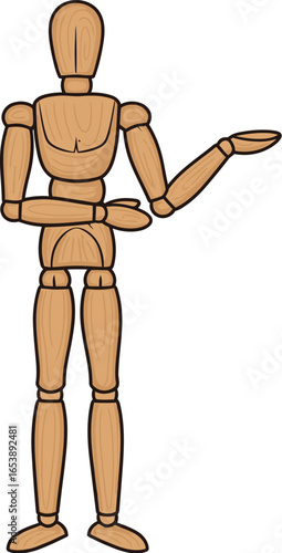 Wooden mannequin drawing art design pose reference illustration