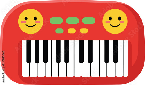 Cute Kids Keyboard Piano Toy Vector