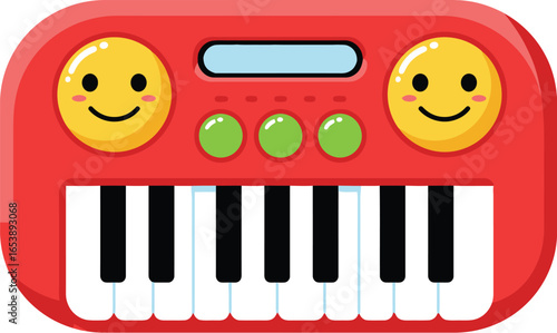 Cute Kids Keyboard Piano Toy Vector