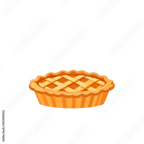Delicious Lattice Crust Pie on White Background for Dessert Illustration Graphic Design