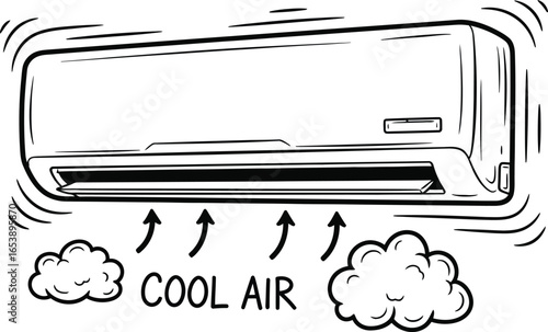 Air conditioner cartoon vector illustration cool air concept