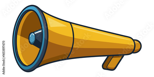 3D rendering dark yellow isolated megaphone loudspeaker isolated  icon  cartoon style audio objects isolated on white background vector illustration 