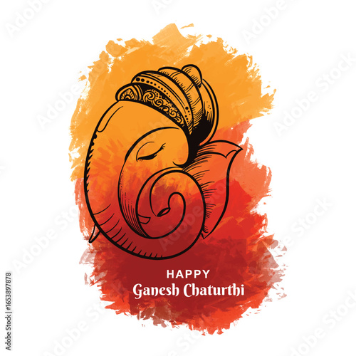 Happy ganesh chaturthi festival celebration card background