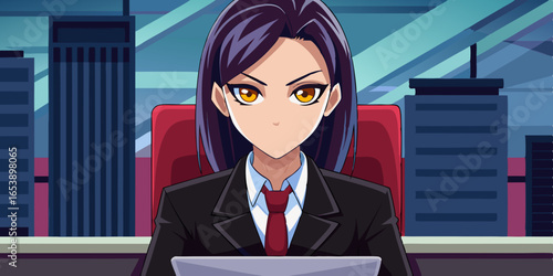 ベクター、イラスト、デザイン、グラフィック、クリップアート
アニメのビジネスウーマン、アニメのオフィスウーマン、アニメキャラクター、働くアニメの女の子、プロフェッショナルなアニメの女性
ビジネスウーマンのベクター、女性起業家、モダンなオフィスデスク、ノートパソコンのイラスト、デジタルオフィスのシーン
企業アニメスタイル、決意に満ちた表情、生き生きとしたアニメの髪、表情豊かなアニメの目、洗練されたビ