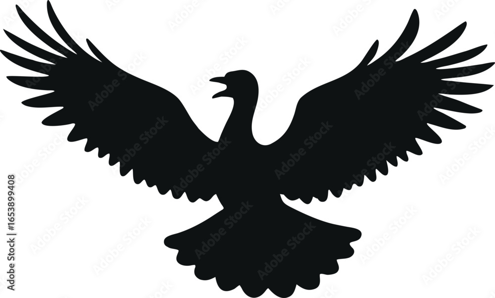 Obraz premium a bird in mid-flight, wings fully spread