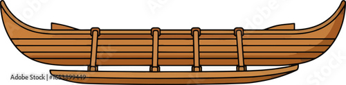 Hawaiian Outrigger Canoe. A traditional Hawaiian outrigger canoe, a symbol of Polynesian culture and maritime heritage.