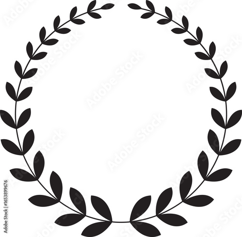 Black and White Laurel Wreath — Vector Illustration