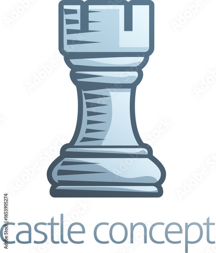 Stylized chess piece rook, ...