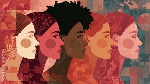 Diverse women profile portraits