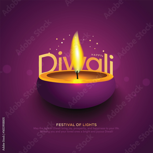 Happy Diwali festival of lights, holiday Background, Diwali celebration greeting card, creative vector illustration design.